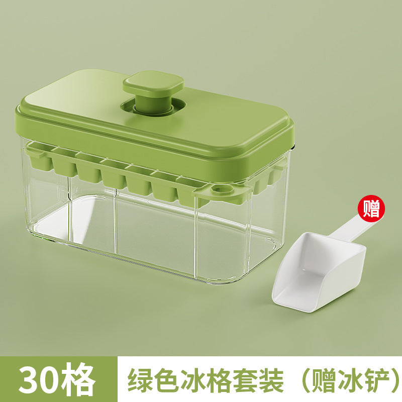 Frozen ice cube mold Household pressing food-grade ice-making artifact with lid Homemade ice grid ice box Refrigerator ice box