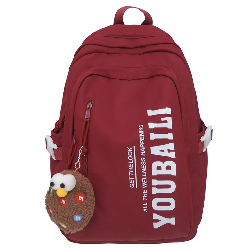 School bag for girls, junior high school students, middle school students, large capacity, versatile burden reduction, fashion trend, high school college students, backpack