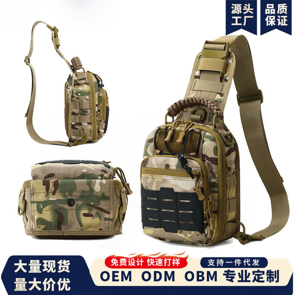 Cross-border casual men's breast bag outdoor camouflage trend shoulder tactical backpack large capacity cycling satchel kettle bag