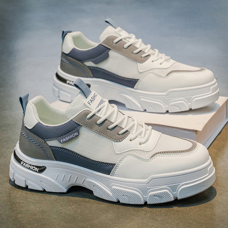 Workwear sneakers men's 2026new arrivalspring mesh breathable mencasual shoes men's thick soleboots men's shoes