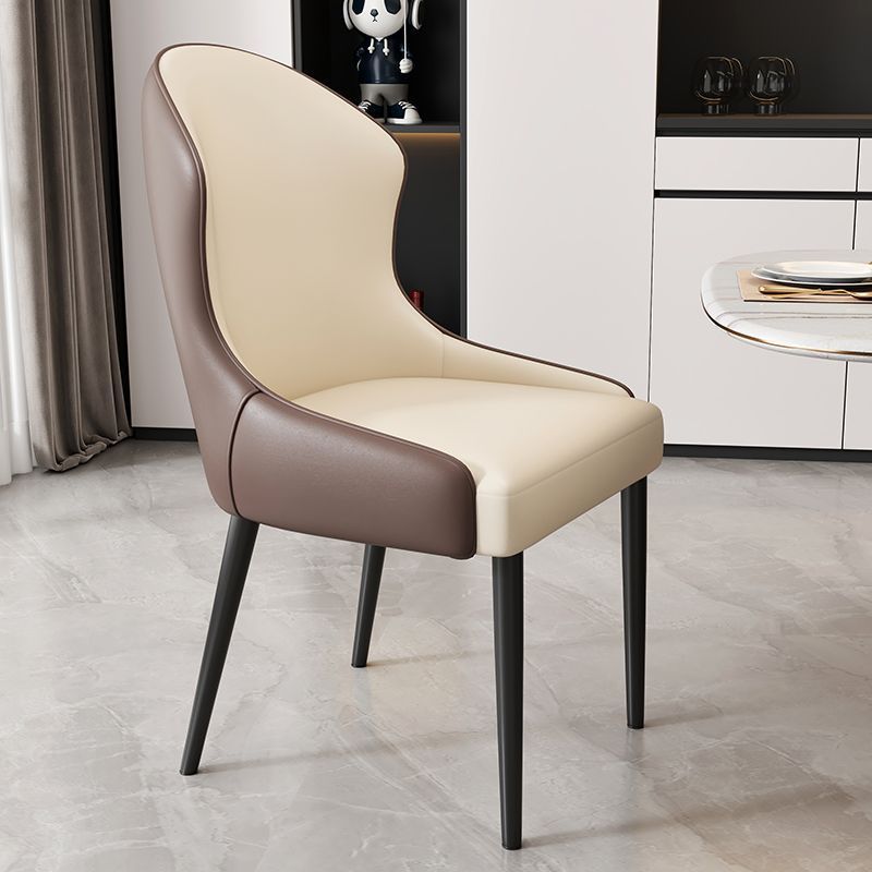 Dining chair - modern minimalist home restaurant chair, comfortable backrest, iron art dining table chair, nordic light luxury hotel chair
