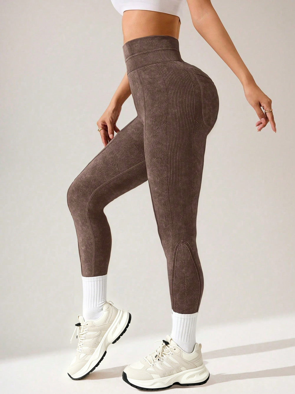 seamless sand-washed yoga pants, high-waisted butt-lifting leggings, running and fitness compression pants, base layer leggings