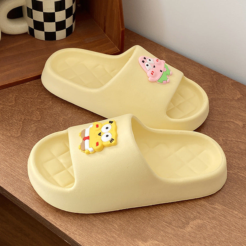 Cartoon eva non-slip slippers for women summer ins indoor home bathroom thick sole shit feeling outwear couple sandals for men