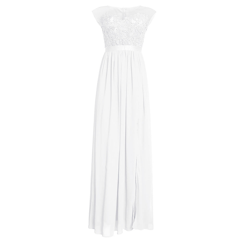 Aliexpress  african women's new wedding dress sexy slit maxi dress evening gown lace chiffon dress