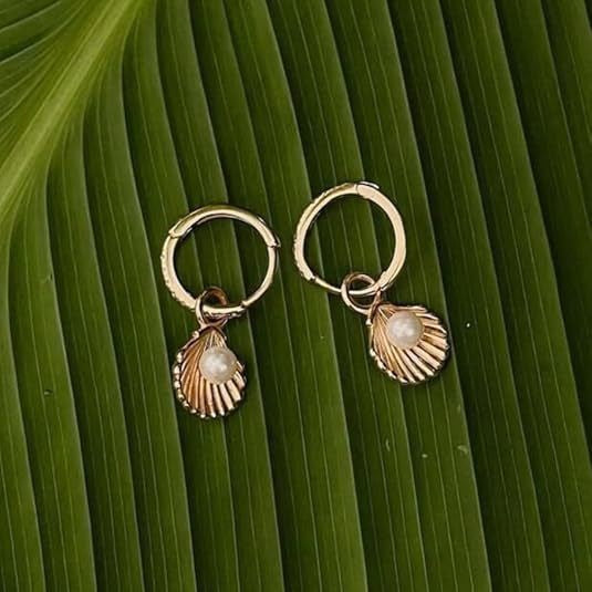 European and american amazon new scallop beach retro chic earrings elegant jewelry earrings travel party gift for women