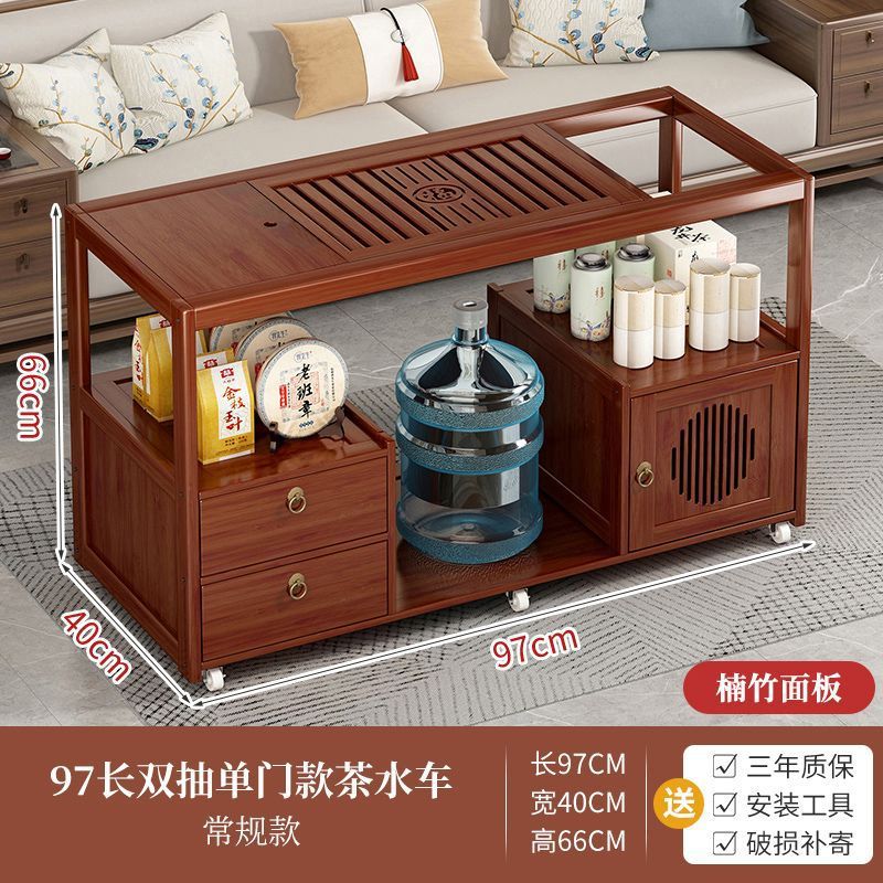 Mobile tea table for home small tea table water kettle all-in-one tea cabinet tea cart kung fu tea set suit new chinoiserie coffee table