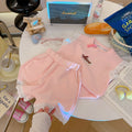 Girls' summer outfit: stylish baby set,  new summer collection, kids' lace sleeveless tank top and shorts two-piece set - wholesale