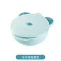 Wholesale stainless steel kids' meal set: baby suction plate, insulated water-filled bowl, divided plate, and weaning food utensil set