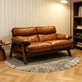 Second-hand style genuine leather sofa frenchretroaccessible luxury house small apartment living room american first-layer cowhide straight row combination