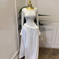 European and american cross-border women's fashion:  spring/summer new arrival - elegant ruched slim-fit flared sleeve maxi dress with ruffle trim
