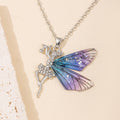 2024 autumn new arrival: cross-border e-commerce jewelry - diamond-studded dancing girl pendant, trendy & unique butterfly wing necklace
