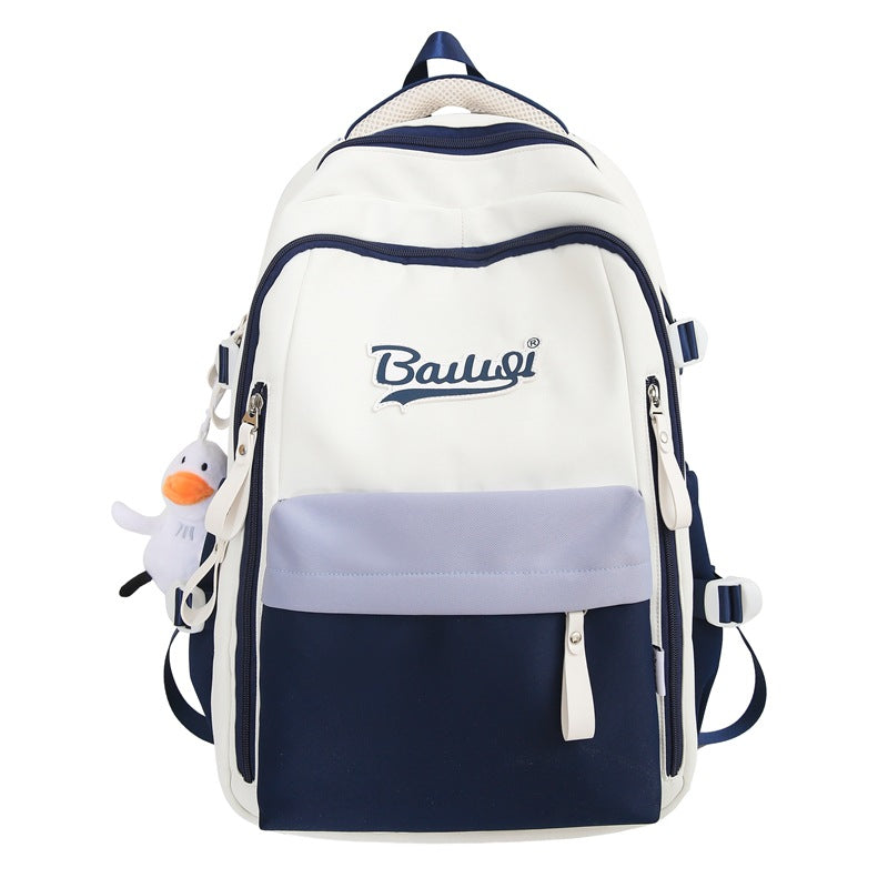 Men's college student backpack, junior high & high school student large capacity lightweight backpack, women's middle school backpack, breathable & weight-reducing backpack
