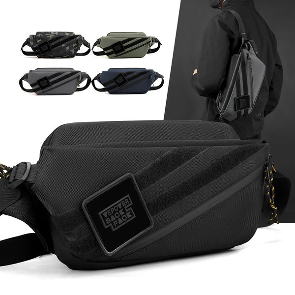 WEPOWER New Men's Breast Bag Trend Crossbody Bag Outdoor Sports Fanny Bag Casual Large Capacity Shoulder Bag