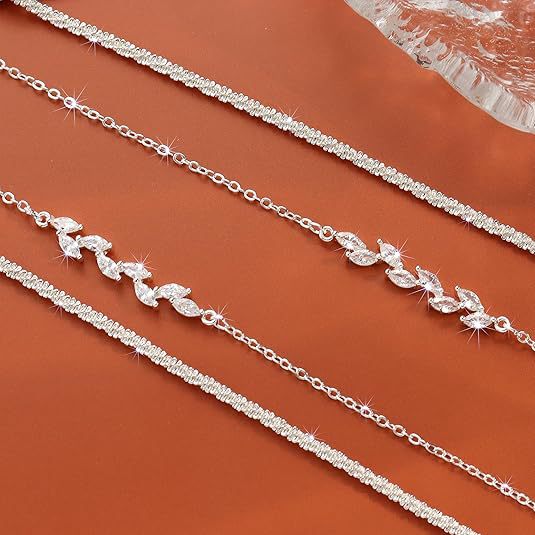 foreign trade popular heart-shaped satellite anklet suit adjustable layered ankle chain stylishtrendy design