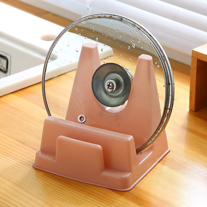 Pot lid rack Household chopping board shelf Shelf Knife holder Cutting board rack Kitchen nail-free hole Multifunctional cutting board rack Plastic