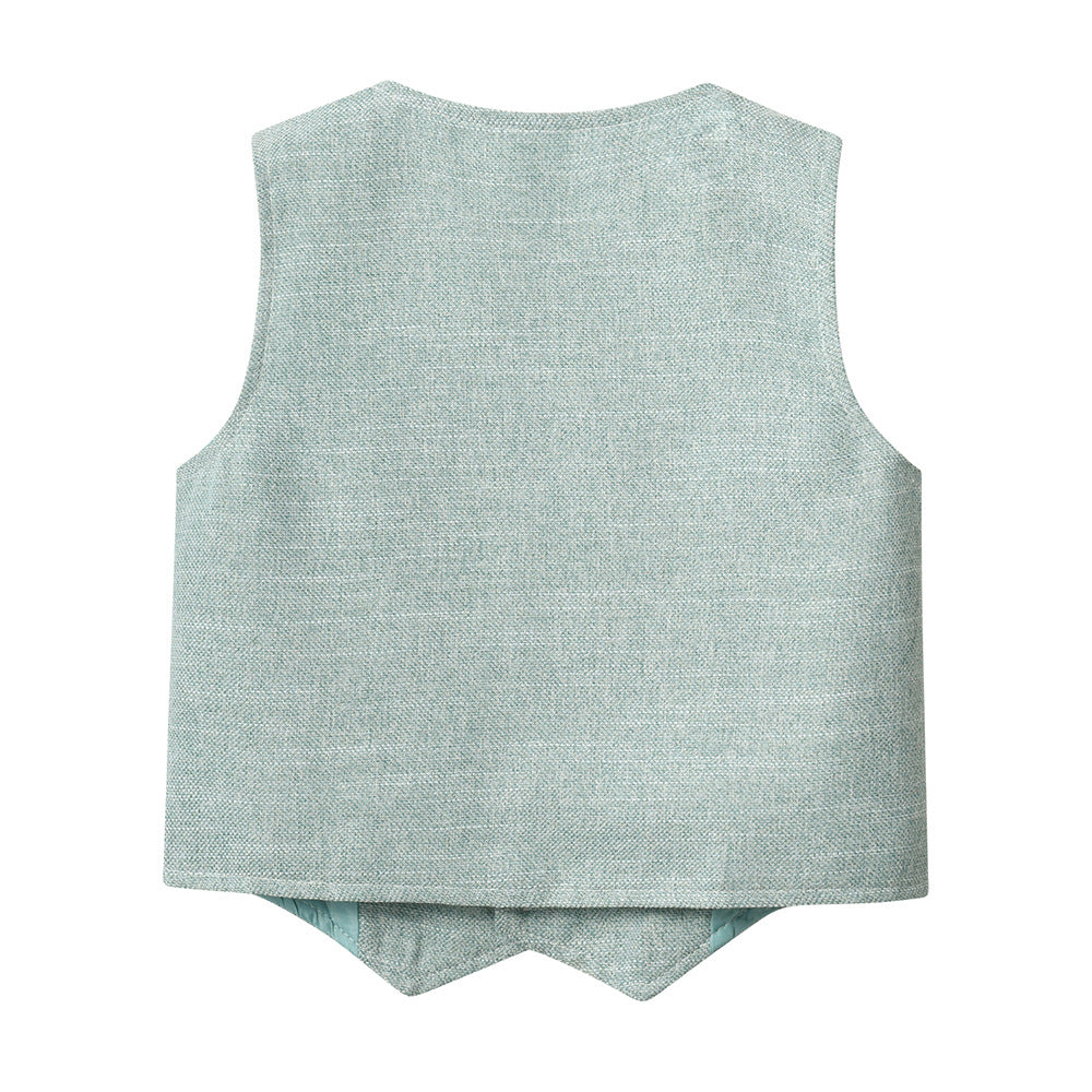 Boyssuit spring clothes handsome flower boy vest three-piece set baby spring & fall style six one year old dress children's dress