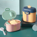 Baby double-layer formula dispenser, portable rice cereal storage container, airtight moisture-proof divided compartment dispenser, baby supplies