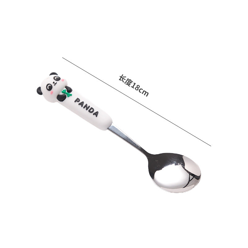 Platform-selected cartoon cutlery set: high-temperature resistant, detachable handle, cute baby forks, stylish children's dining utensils
