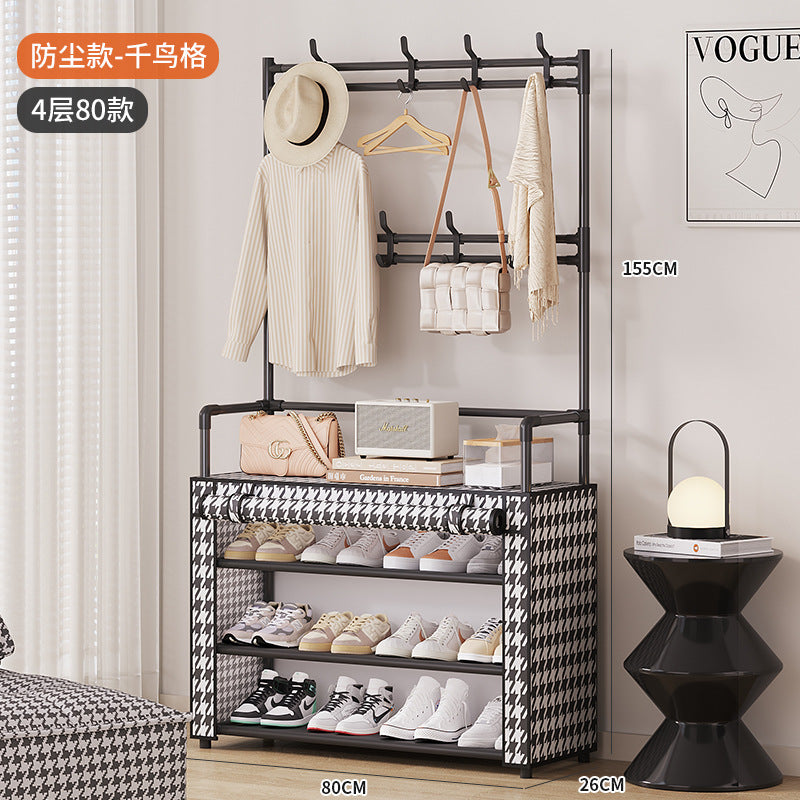 Shoe rack, multi-layer household entrance, dustproof, simple shelf, indoor storage, dormitory shoe cabinet against the wall