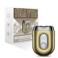 Mini alloy electric shaver - portable, full body waterproof, magnetic dual ring blade head, men's razor, car use