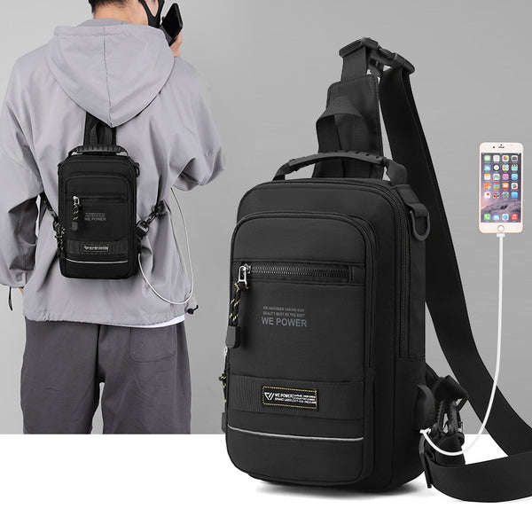 New men's breast bag outdoor function messenger bag European and American trend shoulder bag multi-functional small backpack  special supply