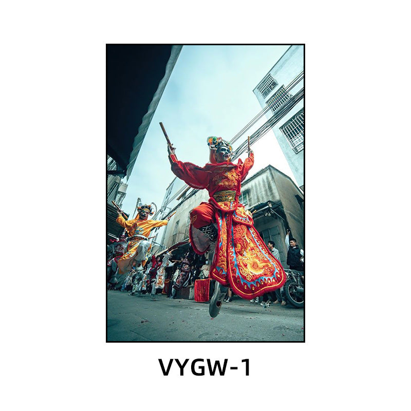 Chaoshan English song and dance decorative painting restaurant hotel box ethnic characteristics traditional culture hanging painting hot pot shop mural