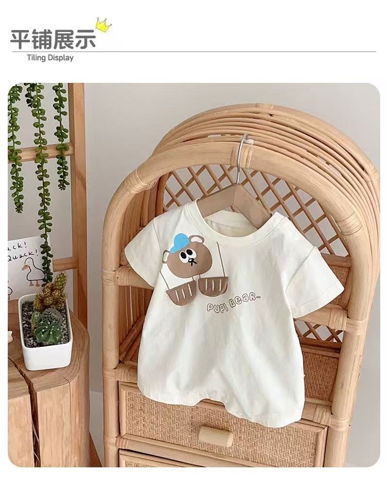 Summer cartoon short-sleeve ins style baby clothes - trendy & super cute romper, lightweight outfit for crawling and going out