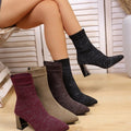 autumn new arrival: plus size chunky heel flyknit boots for women (sizes 36-43) - perfect for cross-border e-commerce, , and  dropshipping