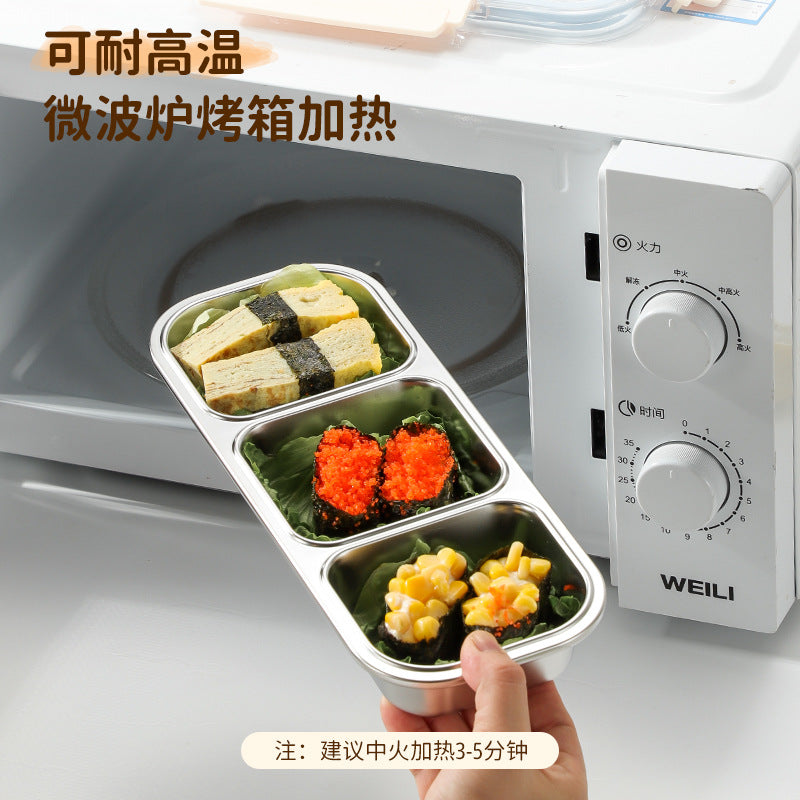 316 stainless steel divided lunch box - student meal container, prevents flavor mixing, bento box, household food storage container, refrigerator prep box