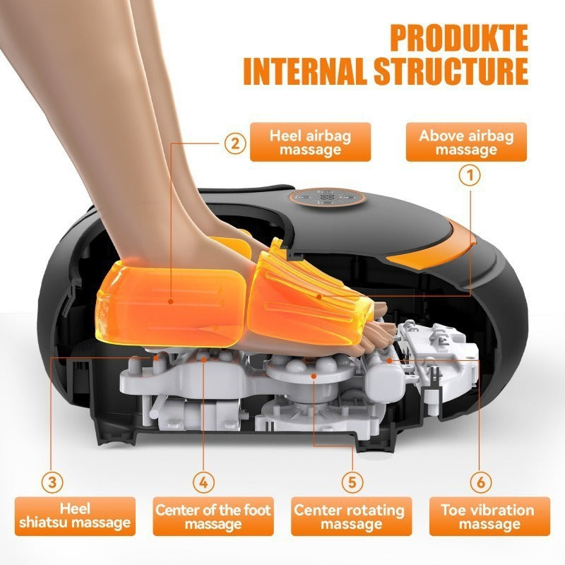 massage foot massage machine english remote control large size multi-function air bag kneading hot compress foot bottom foot massager