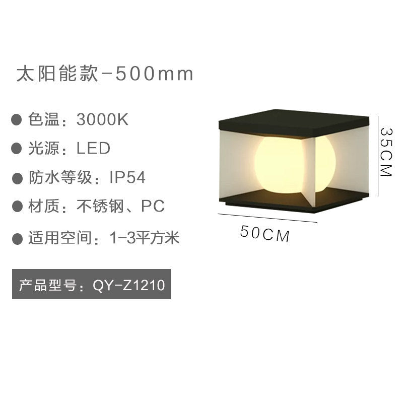 Outdoor solar post cap lights, modern minimalist fence lights, waterproof pillar lights, villa gate post lights