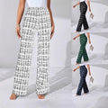 2025 summer european and american cross-border amazon hot-selling women's fashion casual plaid print trousers