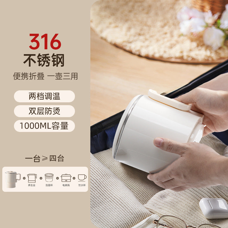 portable foldable kettle travel stainless steel student electric kettle water cup small dormitory gift