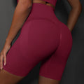 fashion seamless knitting peach smiley pure color breathable three-point yoga pants running fitness sports shorts women