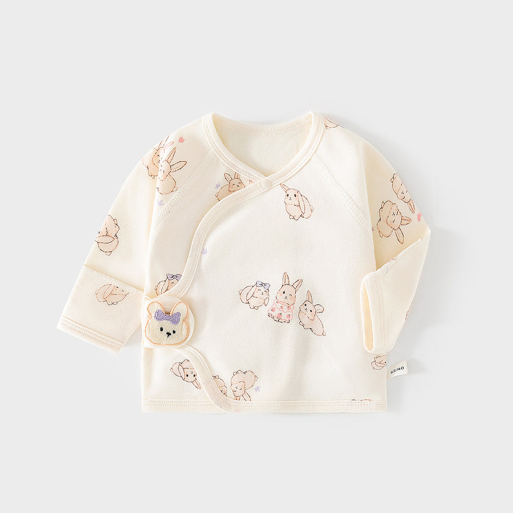 Babibele newborn baby clothes boneless fall and wintervelcro half back pajamas full month monk clothes baby tops