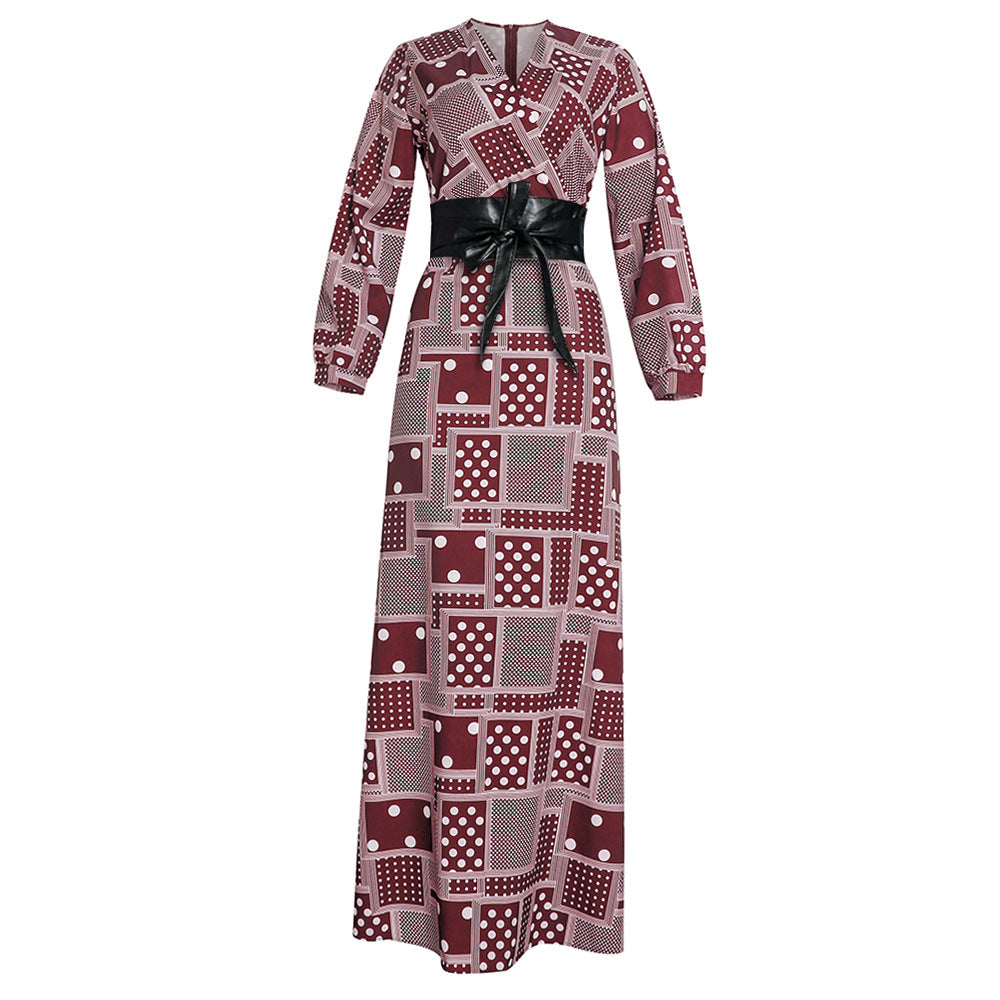 new plus size summer european and american style export   patchwork maxi dress african women's wear ol dress