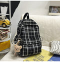 Schoolbag junior high school girls japanese style retroplaid college students casual spring outing tuition bag high school students backpack women