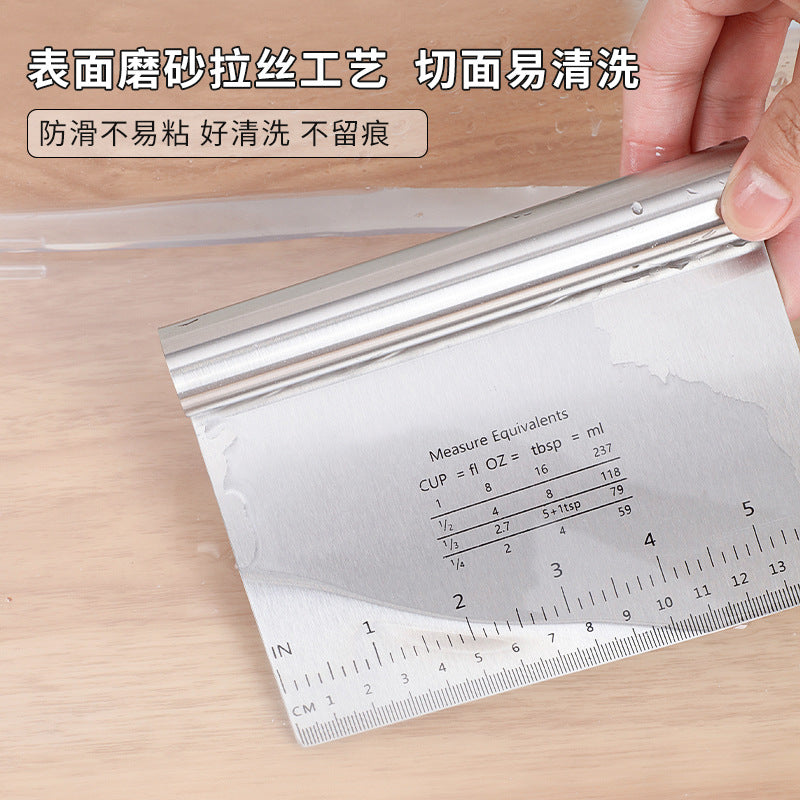 Stainless steel rice noodle scraper, dough cutter, fried stick scraper, pizza steamed bun bread dough baking slicing tool