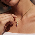 Devout angel light luxury elegant gorgeous full diamond necklace women's easiest for match clavicle chain titanium steel chain cross