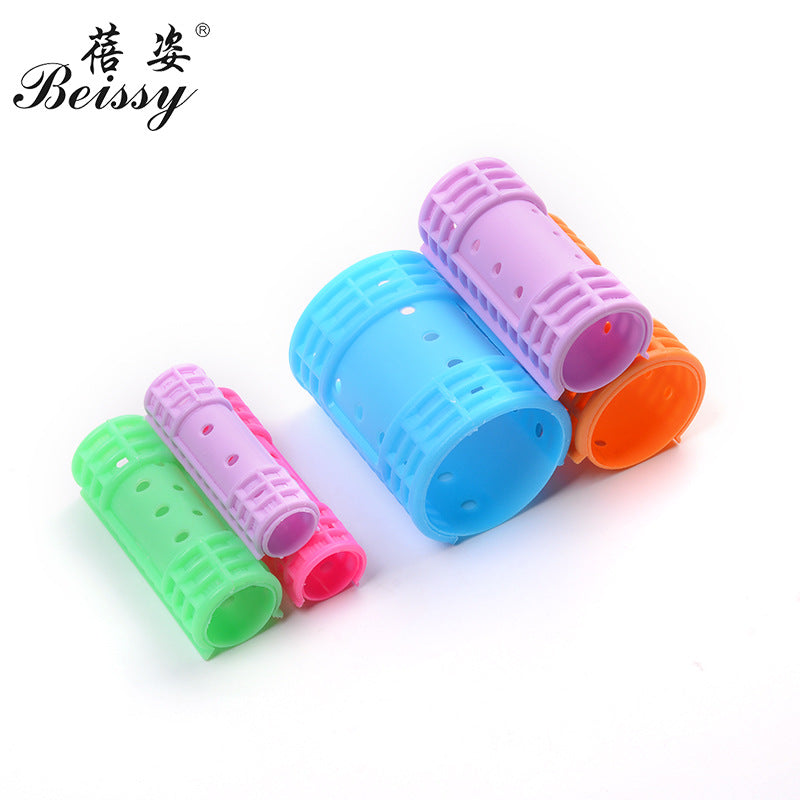 Cross-border hot-selling cylindrical plastic curling iron, does not hurt the lazy bangs, and the mother buckles the curling hair artifact.