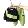 Boys' fall/winter outfit set : stylish casual kids' hoodie and sweatpants two-piece set - trendy children's clothing wholesale