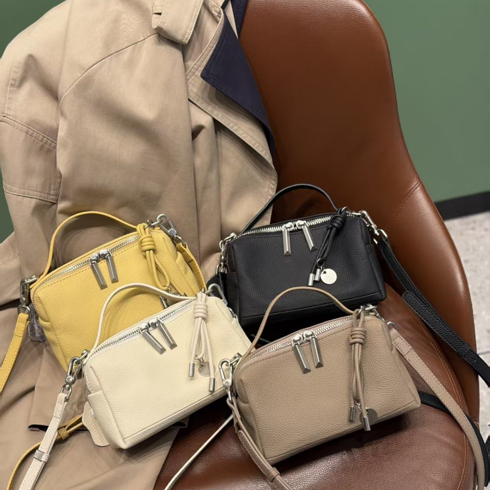 Women's fashionable and high-quality handbag - 2026 new retro minimalist boston shoulder & crossbody bag - small square bag