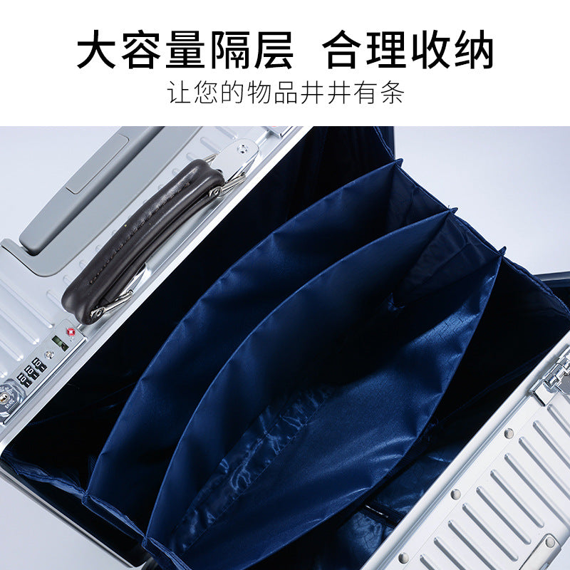 All-aluminum magnesium alloy trolley case 18-inch boarding case 20-inch suitcase bag all-metal small suitcase password box