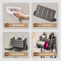 Gun gray toothbrush storage rack hair dryer all-in-one hair dryer punch-free bathroom wall-mounted bracket bathroom