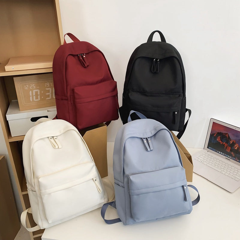 Solid color simple backpack fashion Mori travel small backpack college student shoulder Oxford cloth daily versatile shoulder