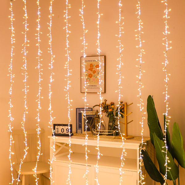 Firecracker light led leather wire light curtain light outdoor waterproof copper wire light garden christmas water waterfall light