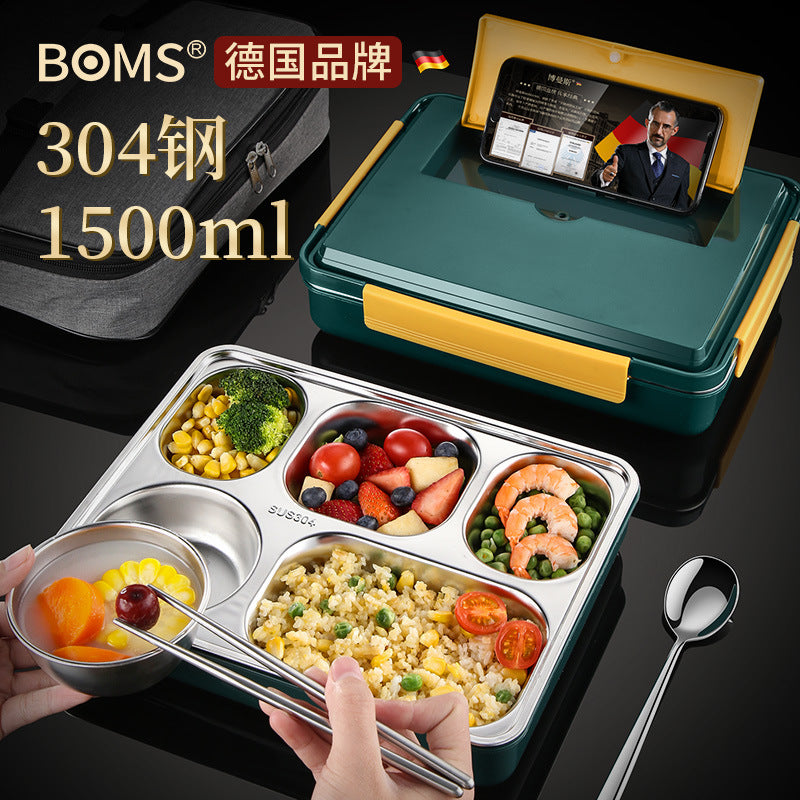 304 stainless steel lunch box, student-specific cafeteria, rice compartment for boys, large-capacity office workers, portable lunch box