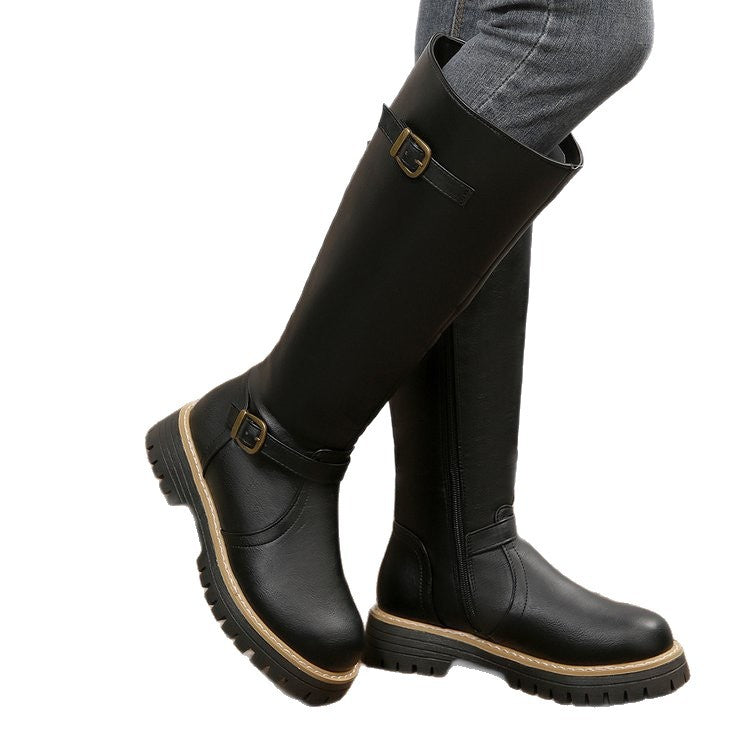 spring/autumn new arrival: plus size chunky heel leather boots for women (sizes 36-43). wholesale available. dropshipping to  and