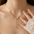 European and american fashion hot style non-fading titanium steel tassel butterfly necklace, lightweight luxury, niche, versatile, elegant clavicle chain jewelry