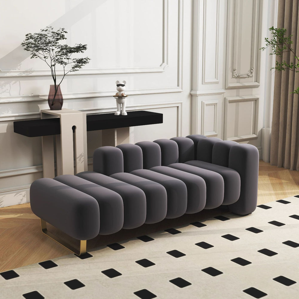 Accessible luxury italian velvet fabric backrest bed end stool modern bedroom chaise lounge sofa creative shoe changing stool
